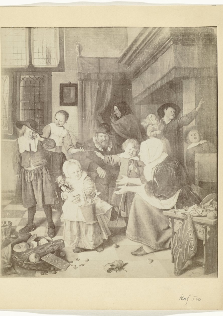 Reproduction photographique du tableau La fête de Saint-Nicolas de Jan Steen - Anonymous