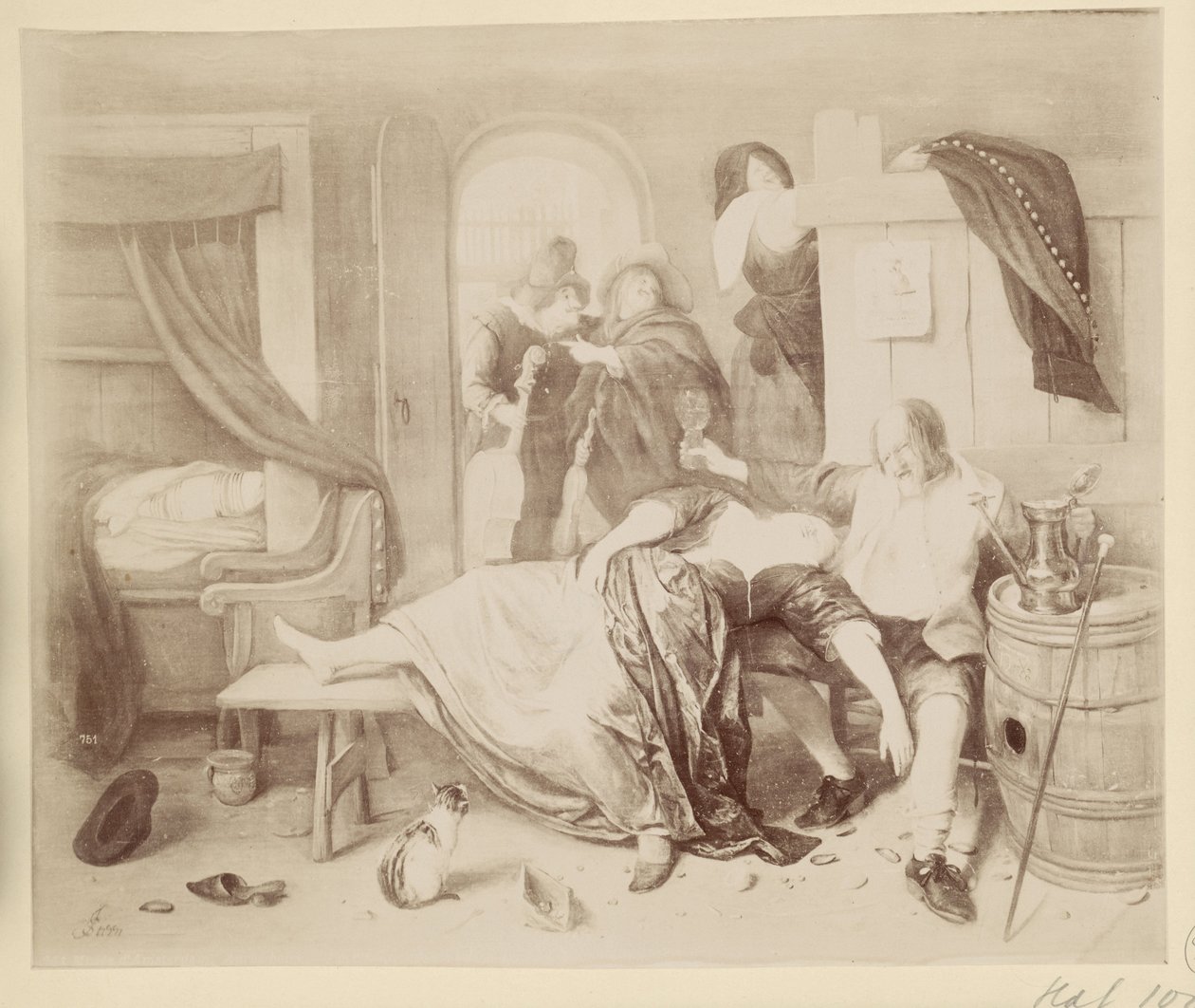 Reproduction photographique de la peinture Le couple ivre par Jan Steen - Anonymous