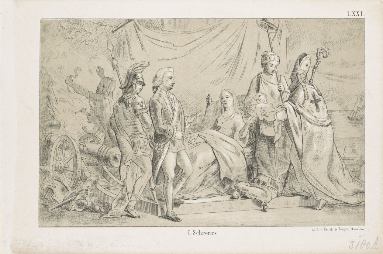 Naissance du prince Willem Frederik George, futur roi Guillaume II, 1792 - Anonymous