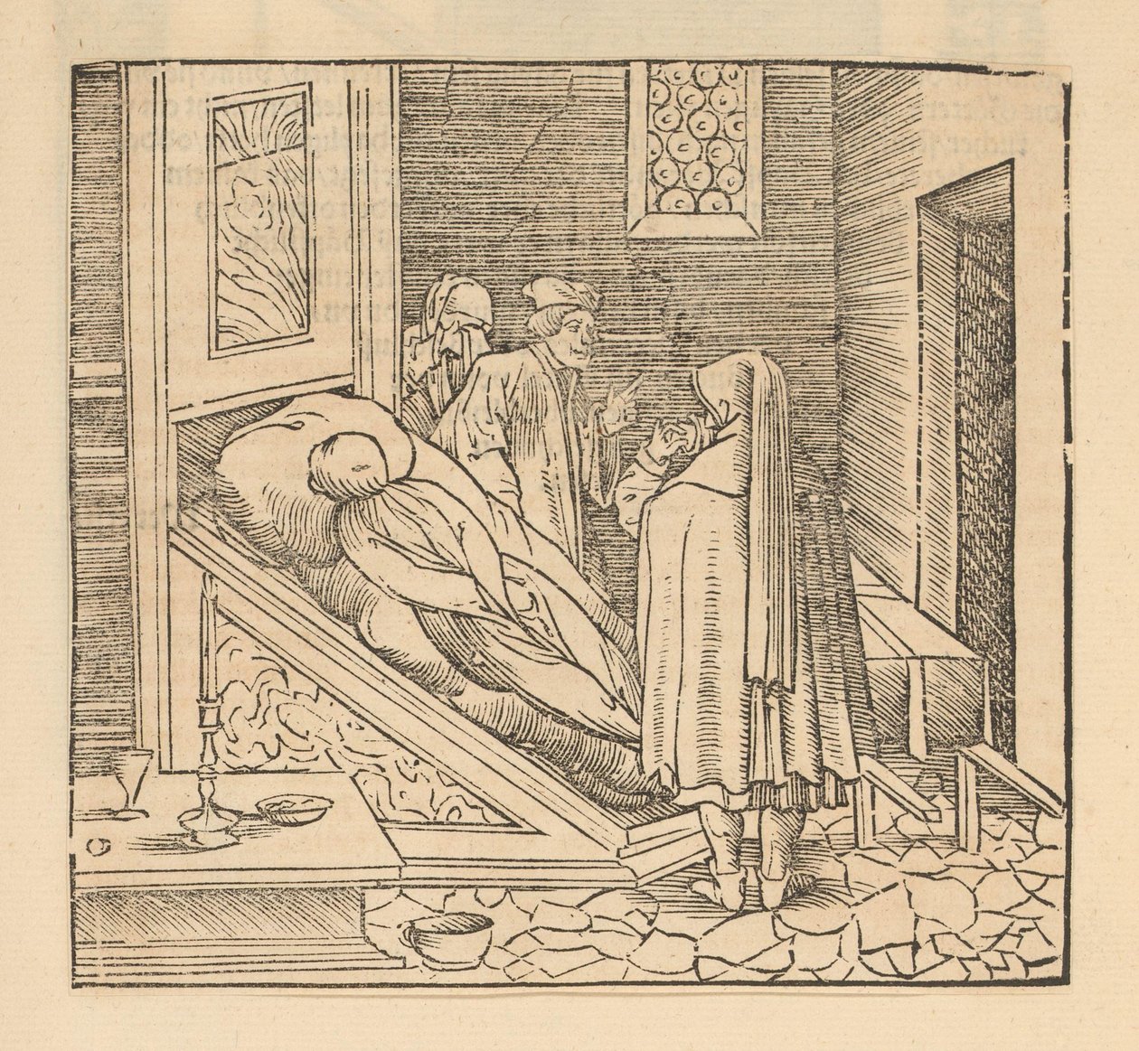 Corps momifié et trois hommes - Anonymous