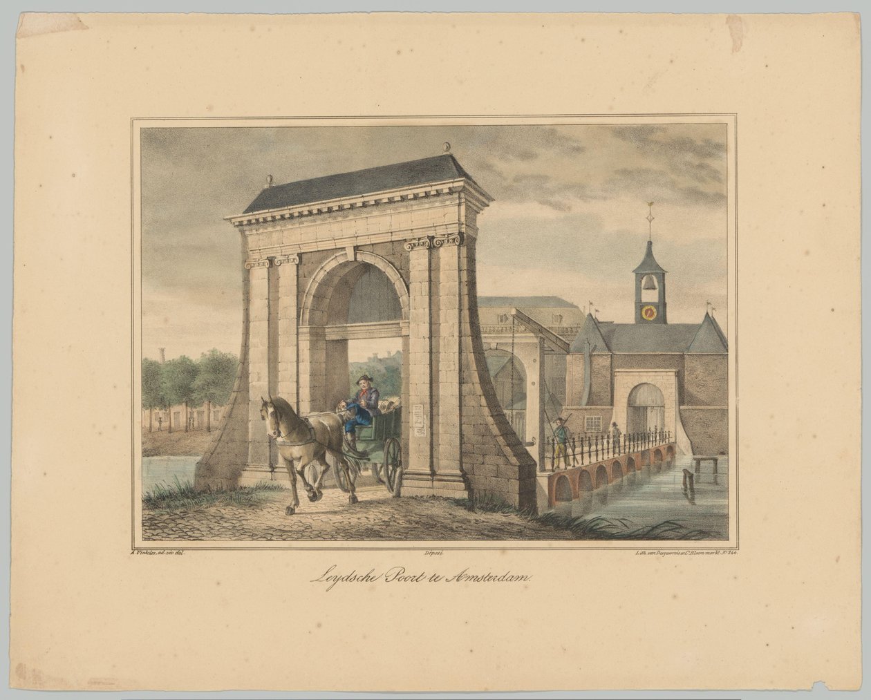 Vue de la porte de Leyde à Amsterdam - Anonymous
