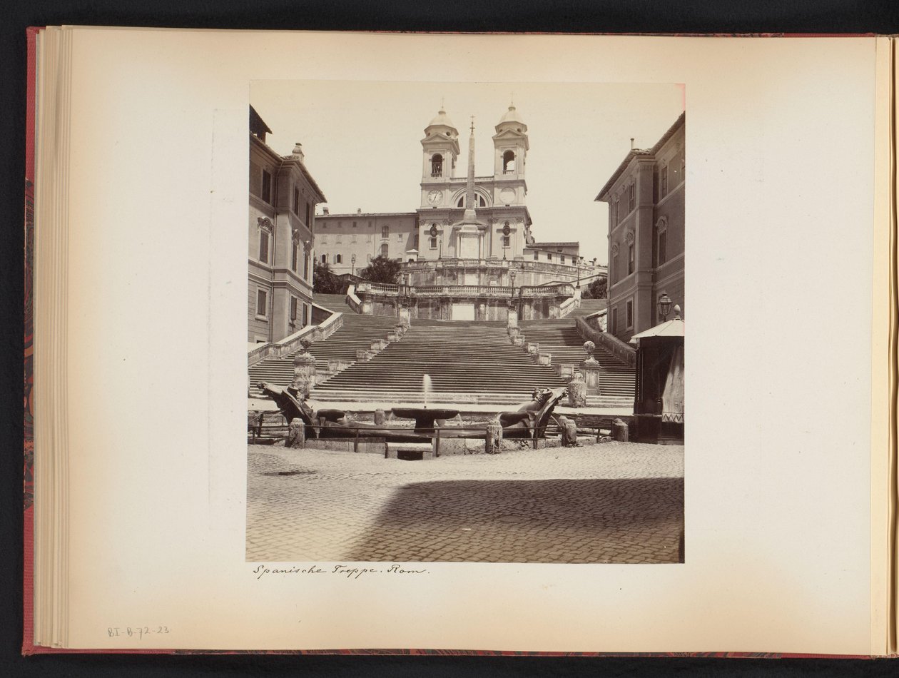 Vue sur les escaliers espagnols, la Piazza di Spagna et la Trinità dei Monti à Rome, Italie - Anonymous