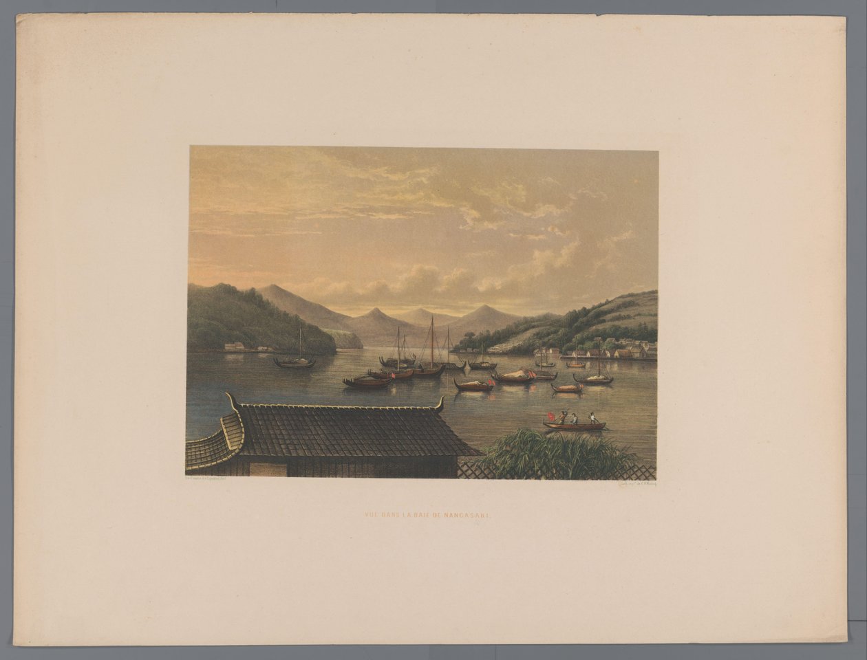 Vue sur la baie de Nagasaki (Souvenir du Japon) - Anonymous
