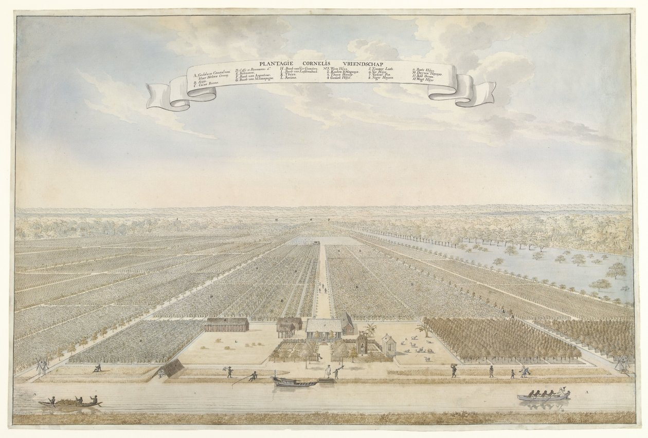 Vue de la plantation Cornelis Vriendschap au Suriname - Anonymous