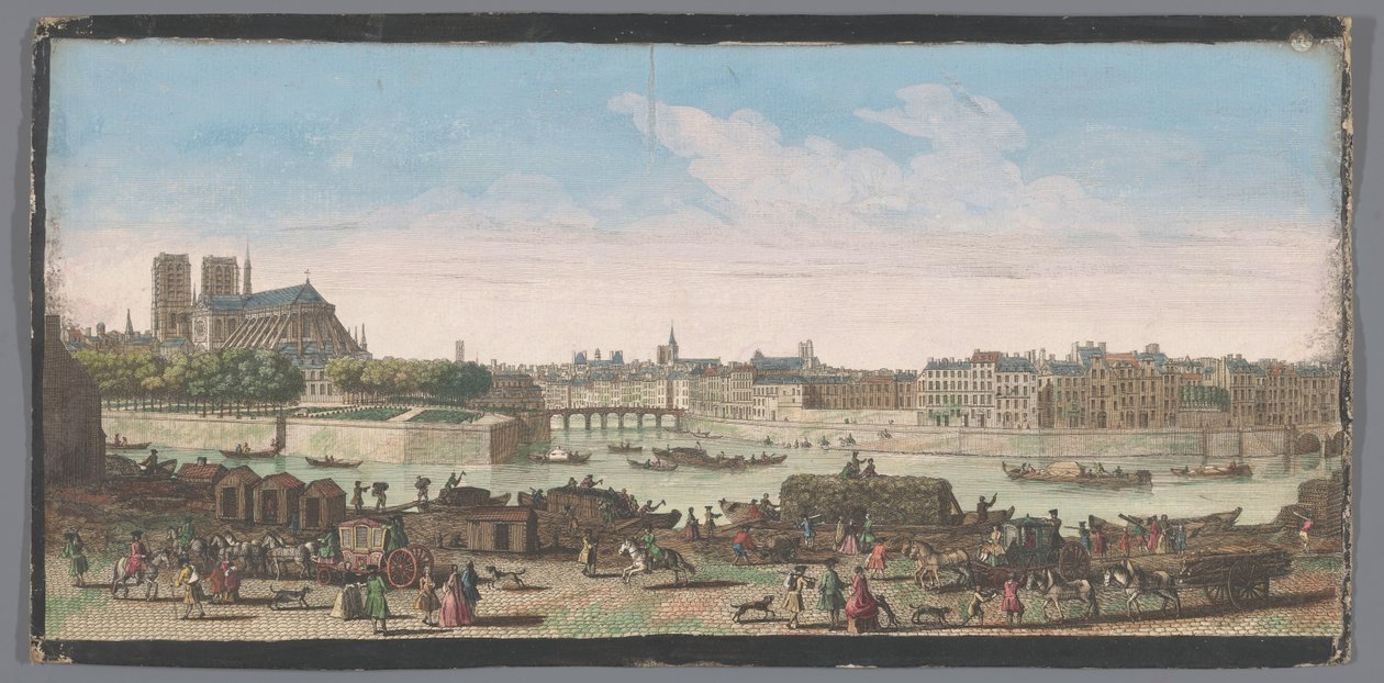 Vue de la ville de Paris depuis le Quai de Miramion - Anonymous