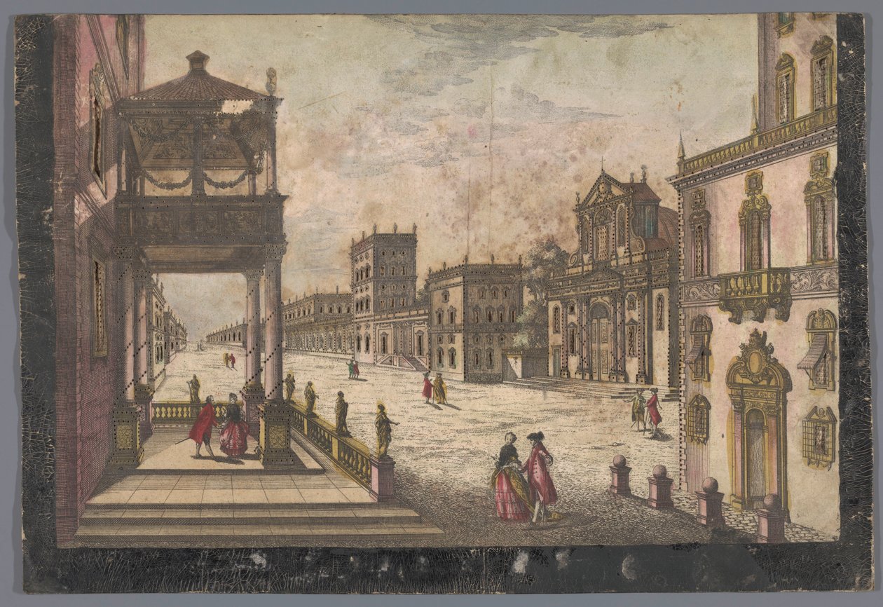 Vue du palais du vice-roi de Naples à Naples - Anonymous