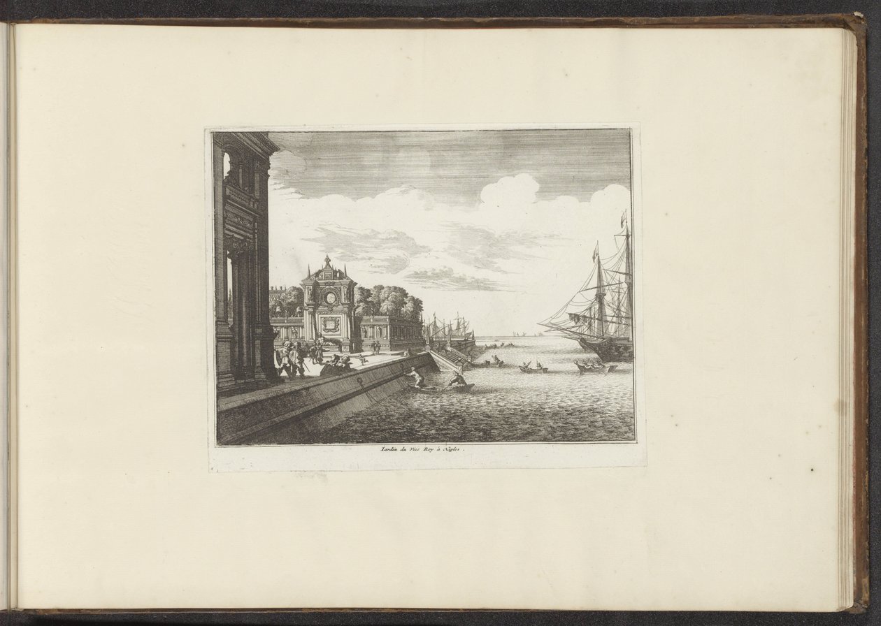 Vue des jardins du palais sur la côte à Naples - Anonymous