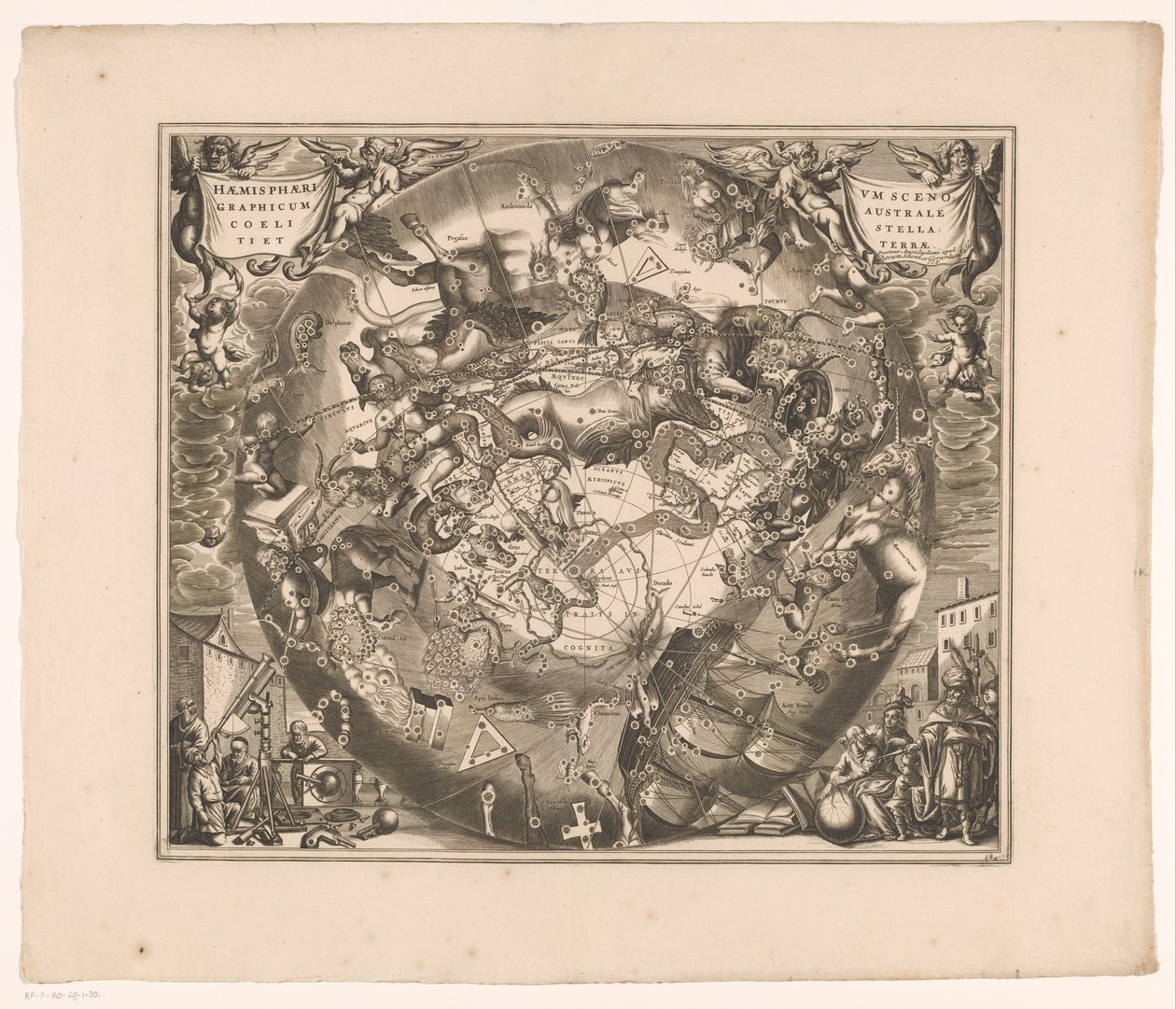 Carte céleste des constellations australes - Anonymous