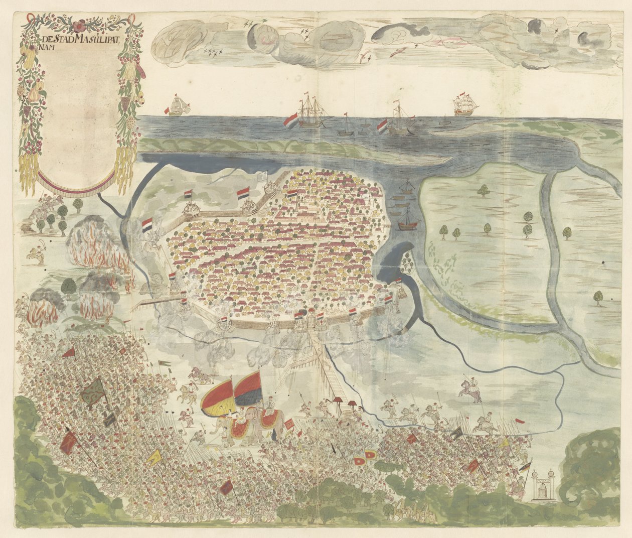 Le siège de la ville de Machilipatnam (Masulipatnam) - Anonymous