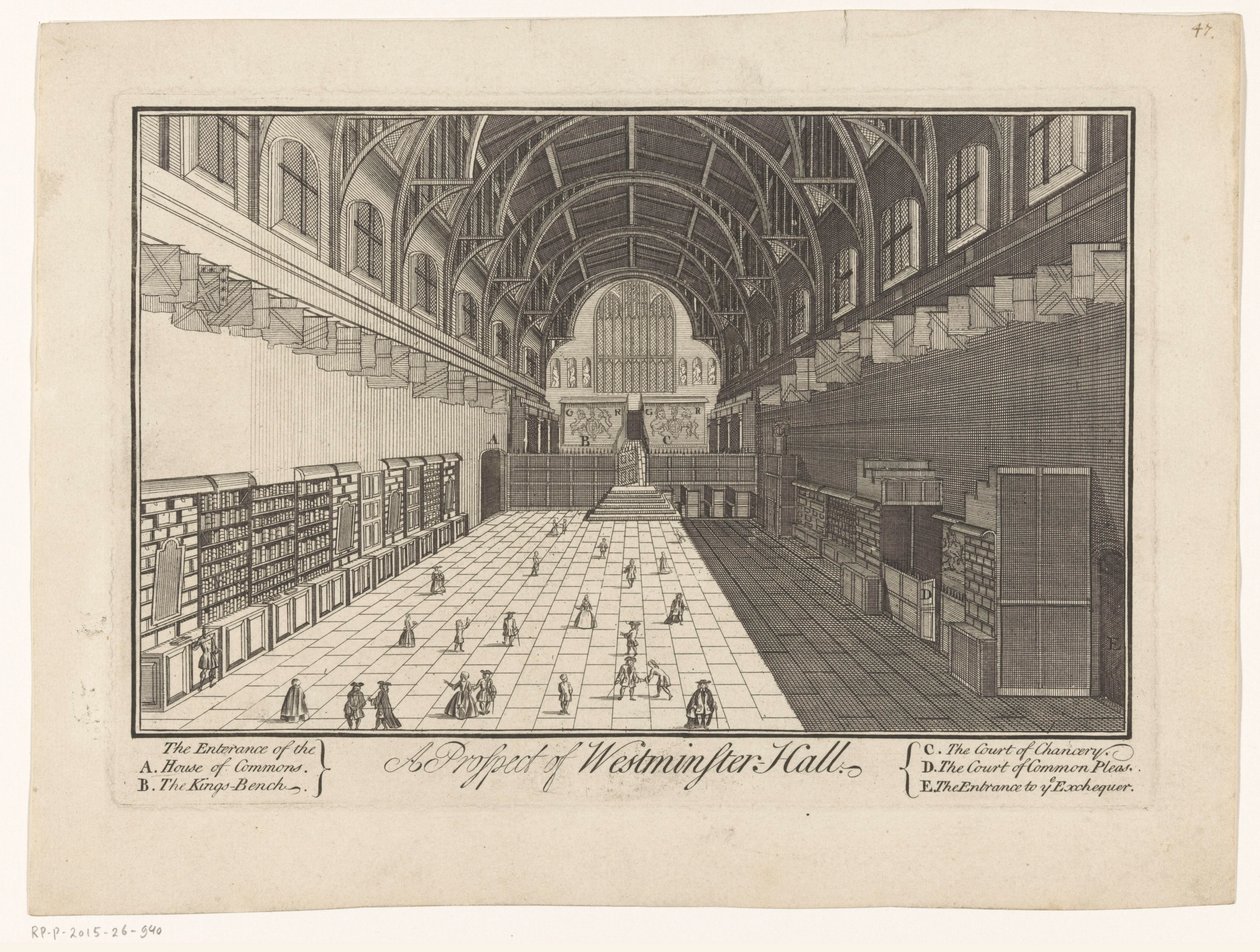 Intérieur de Westminster Hall à Londres - Anonymous