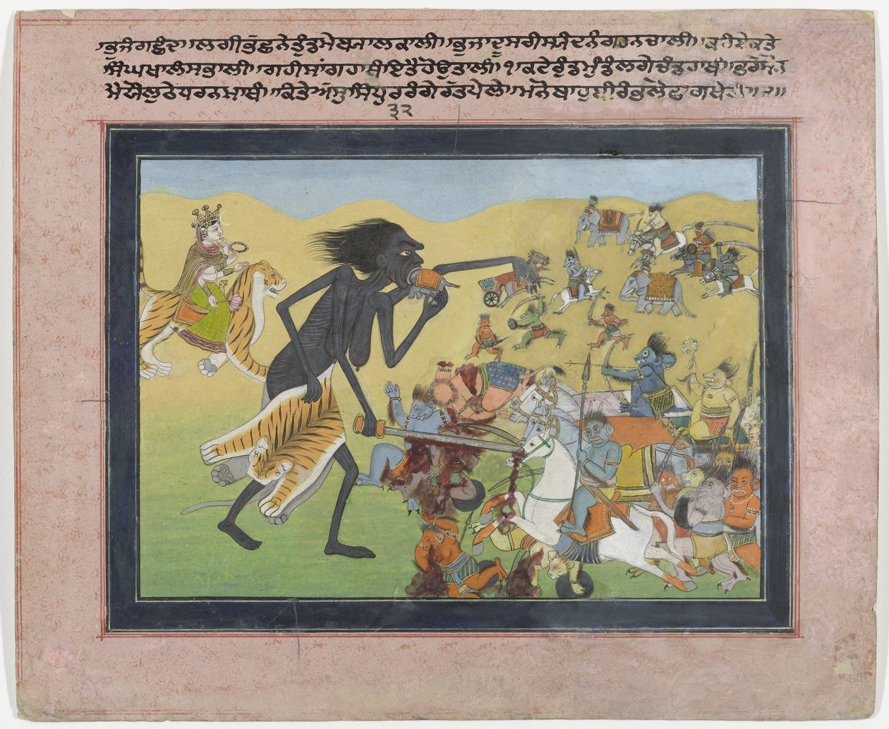 Kali combat les démons Chanda et Munda - Anonymous