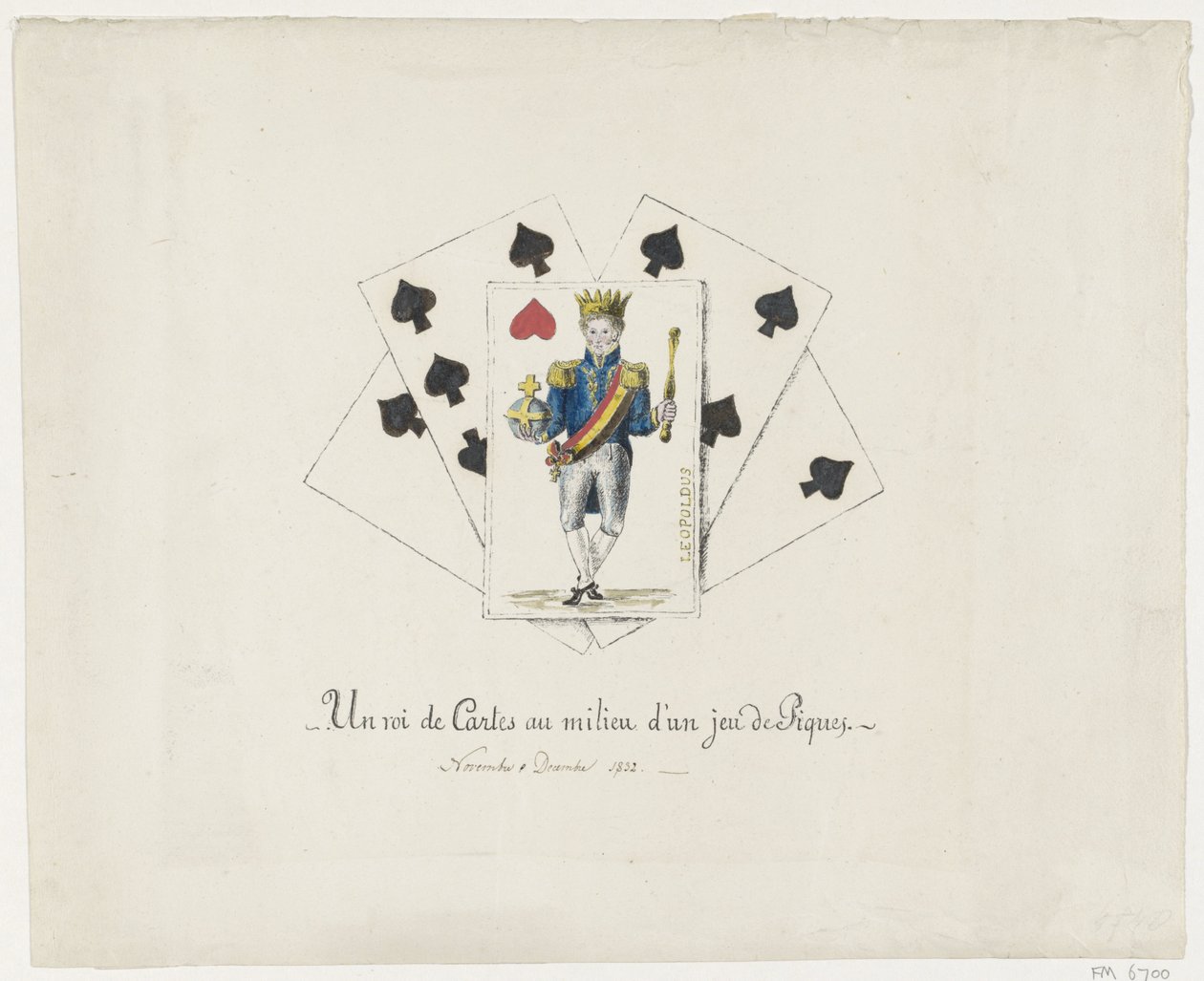 Le roi Léopold Ier comme le roi de cœur, 1831-1832 - Anonymous