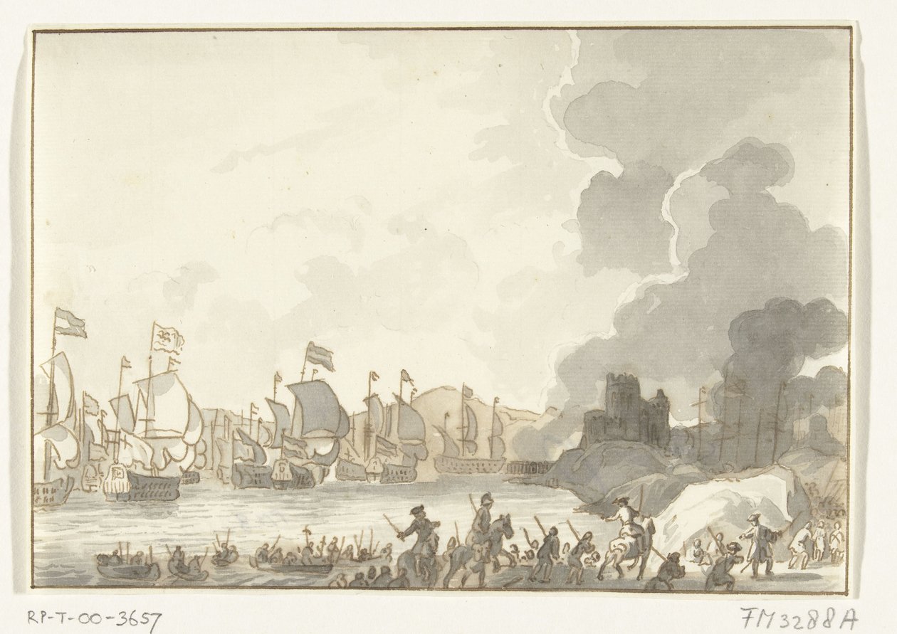 Débarquement de la flotte anglaise et néerlandaise à Cadix, 1702 - Anonymous