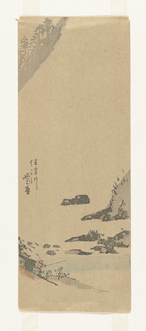 Paysage avec pêcheur - Anonymous