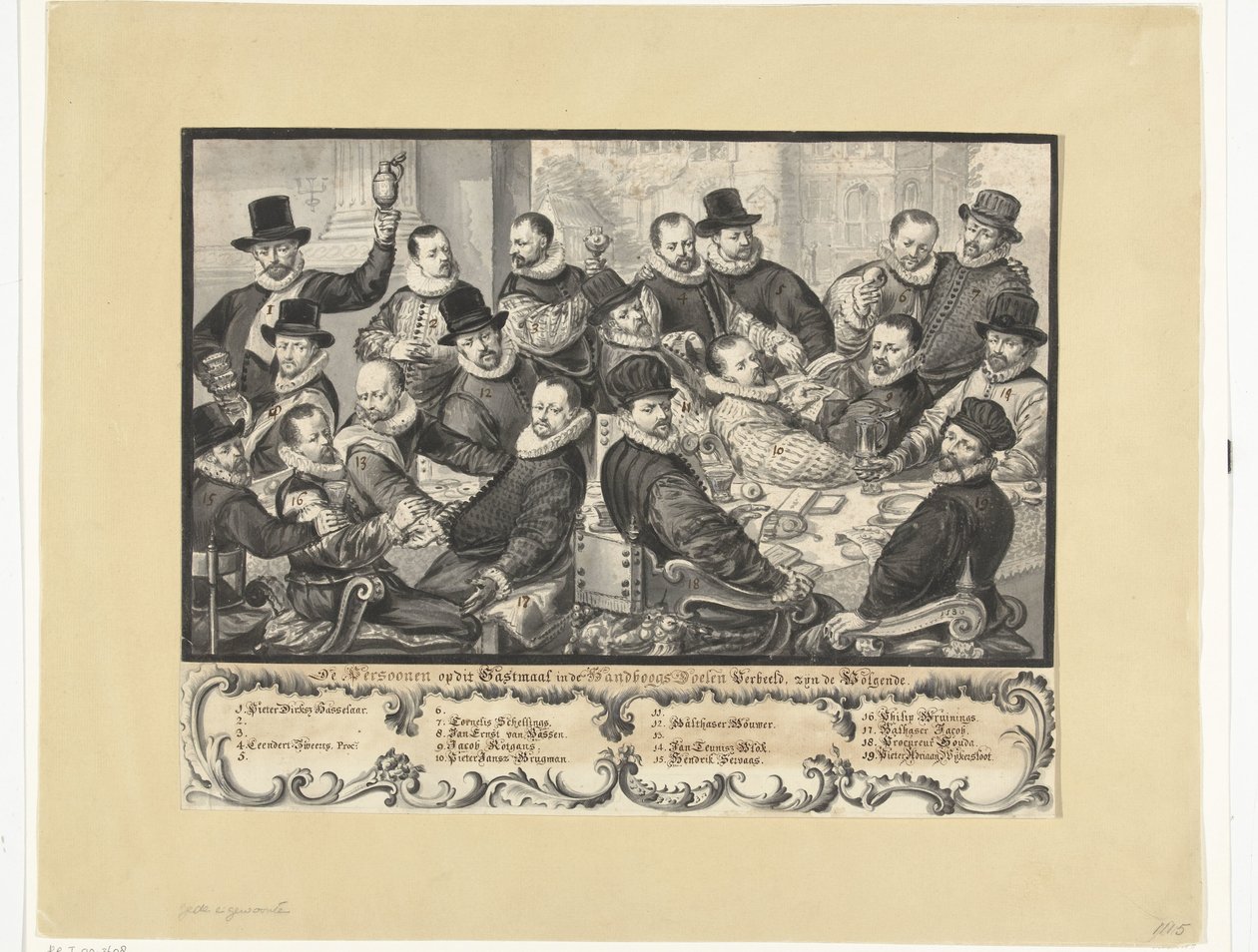 Repas des officiers des Handboogdoelen à Amsterdam, 1586 - Anonymous