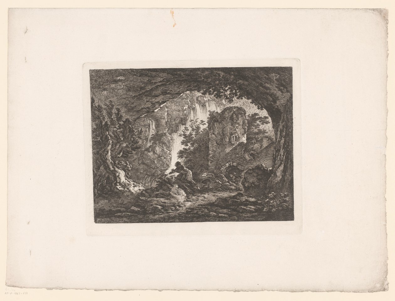 Homme fuyant un serpent - Anonymous