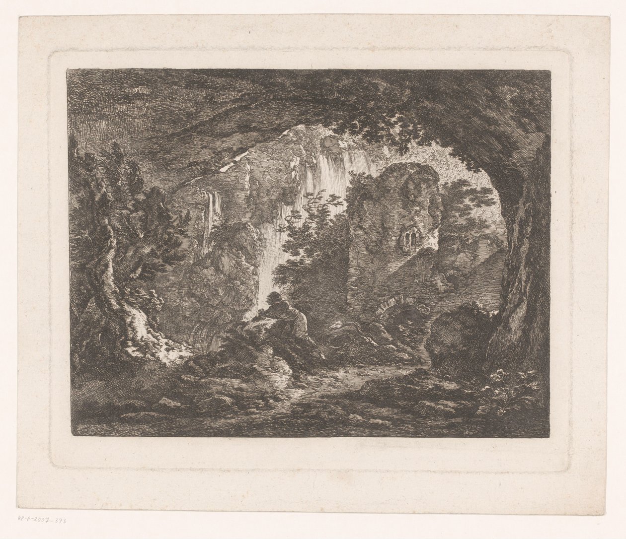 Homme fuyant un serpent - Anonymous