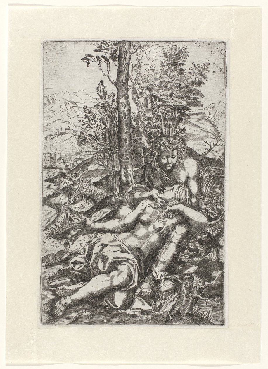 Medoro et Angelica dans un paysage - Anonymous