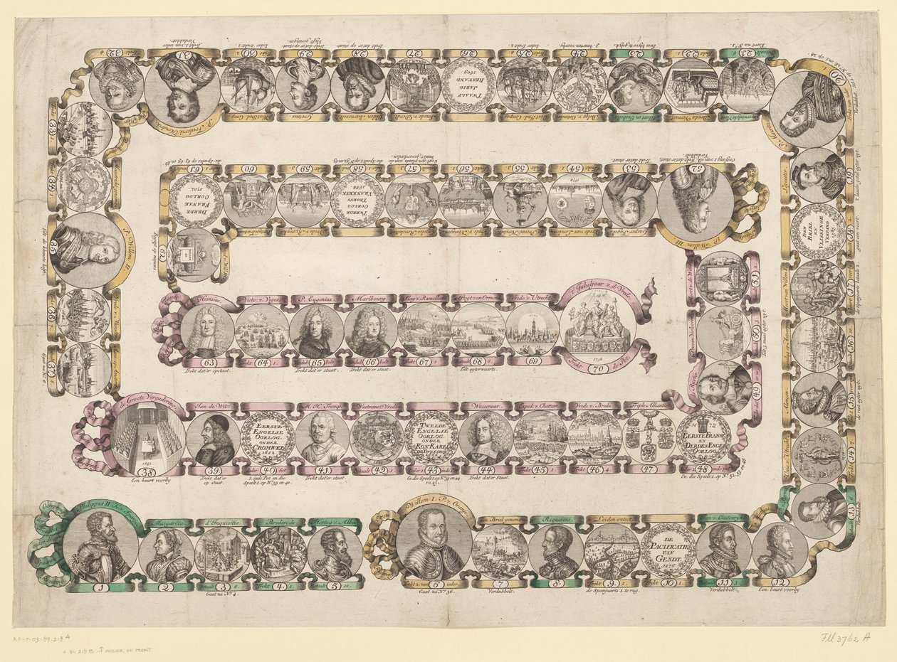 Jeu historique néerlandais, 1738 Jeu représentant l