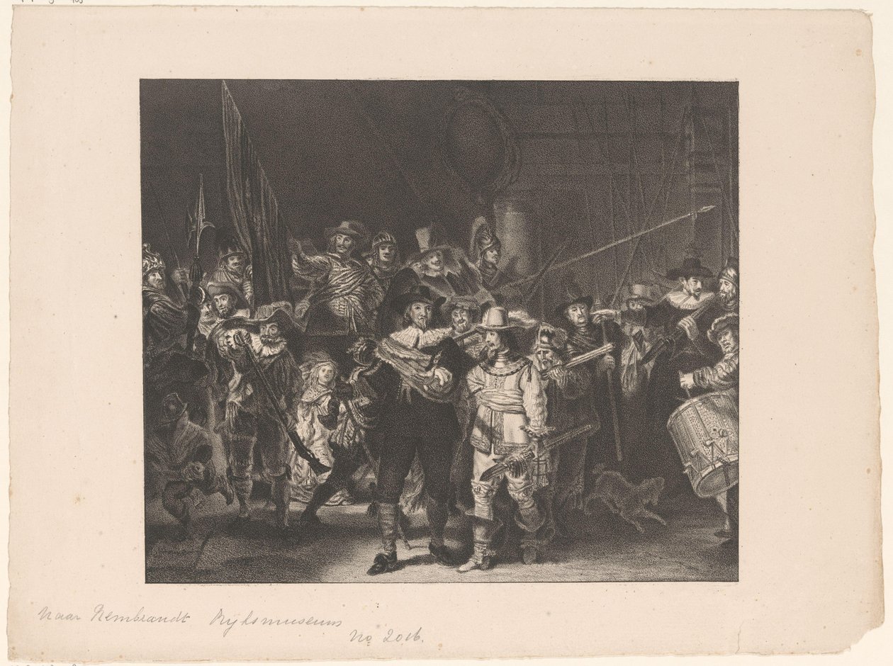 Officiers et autres arquebusiers du district II à Amsterdam sous la direction du capitaine Frans Banninck Cocq et du lieutenant Willem van Ruytenburch, connu sous le nom de 