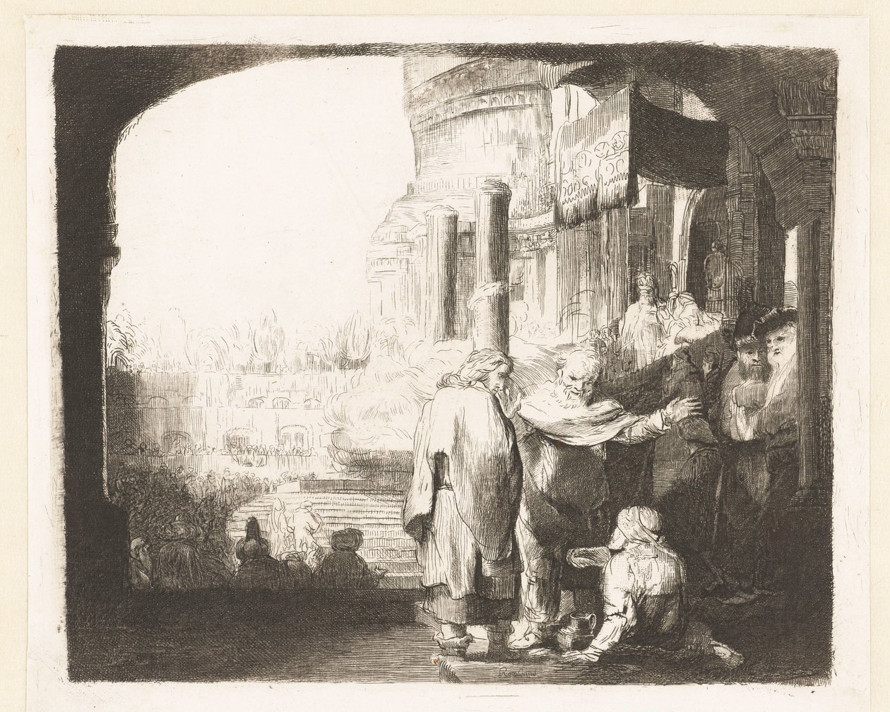 Pierre et Jean guérissant le paralytique à la porte du temple - Anonymous