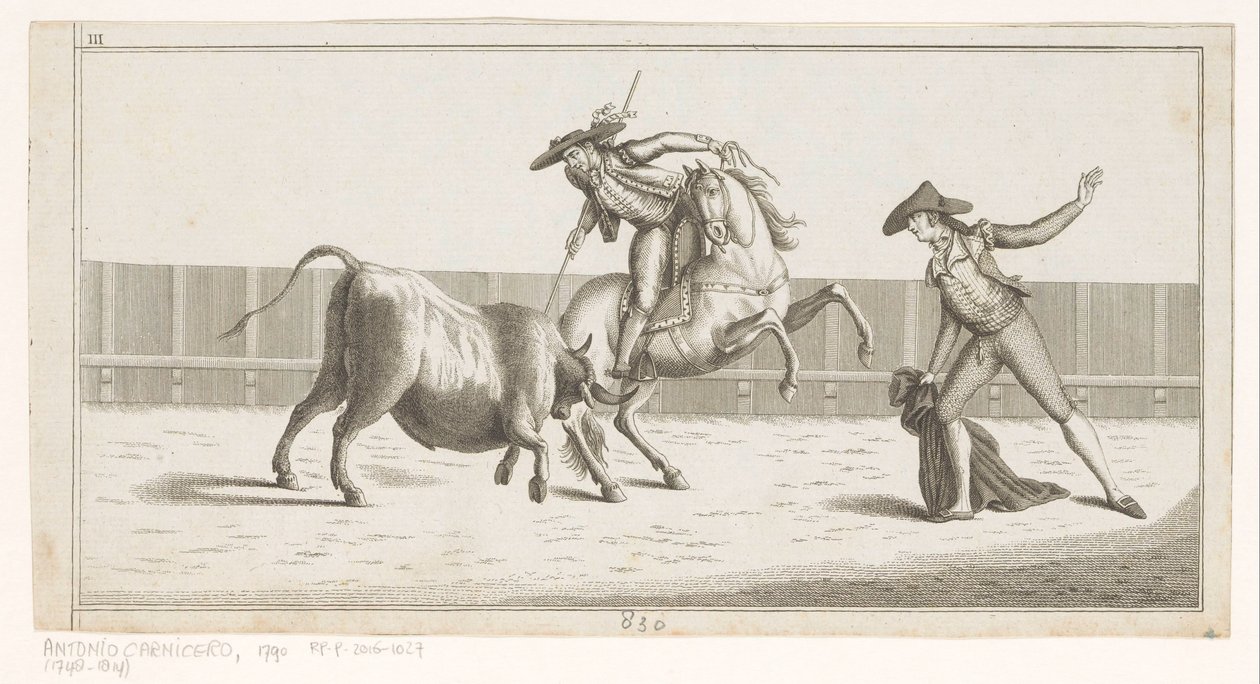 Picador pique un taureau - Anonymous