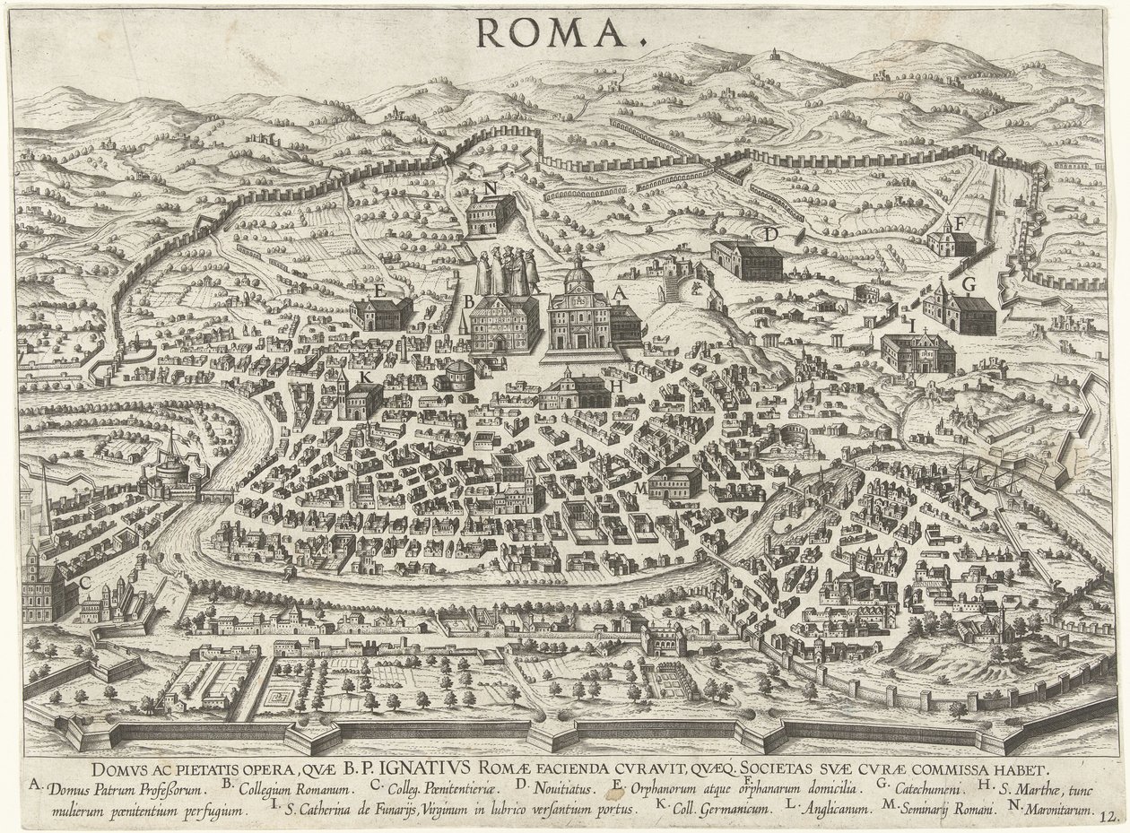 Plan de Rome avec les fondations d