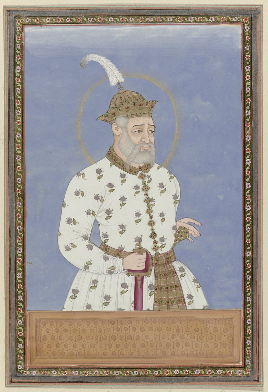 Portrait de Bara Malik; il a été vizir du sultan qui régnait sur la ville de Bidar (?); plus tard, il est devenu le souverain de Golconde et a fondé Golconde - Anonymous