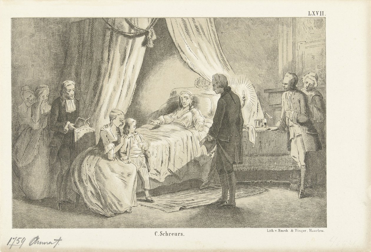 Princesse Anna sur son lit de mort, 1759 - Anonymous
