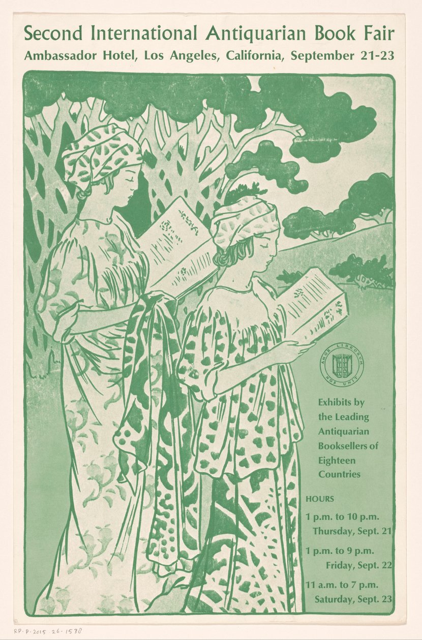 Affiche pour la Second International Antiquarian Book Fair à Los Angeles - Anonymous