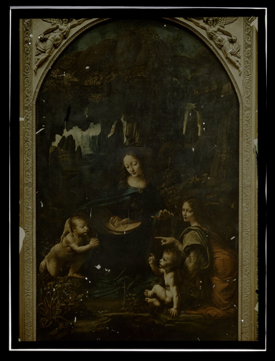 Reproduction de Léonard de Vinci, La Vierge aux rochers, Louvre - Anonymous