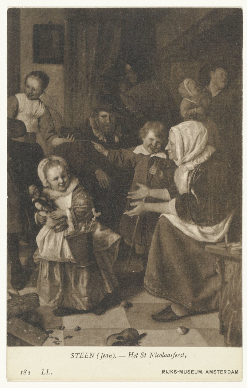 Reproduction de la peinture La fête de Saint-Nicolas par Jan Steen - Anonymous