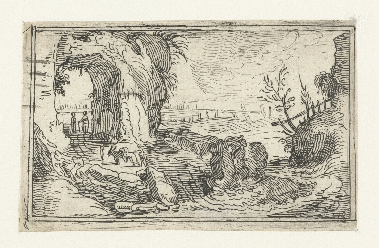 Paysage rocheux avec sentier le long d