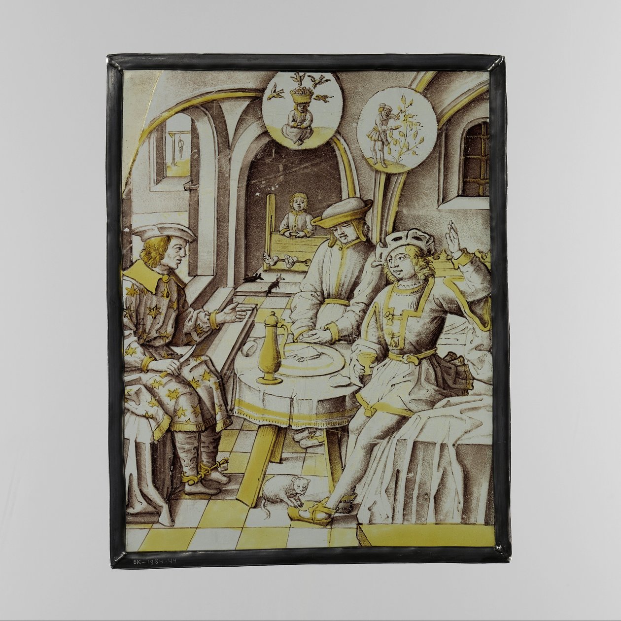 Vitre avec Joseph expliquant les rêves du sommelier et du boulanger - Anonymous