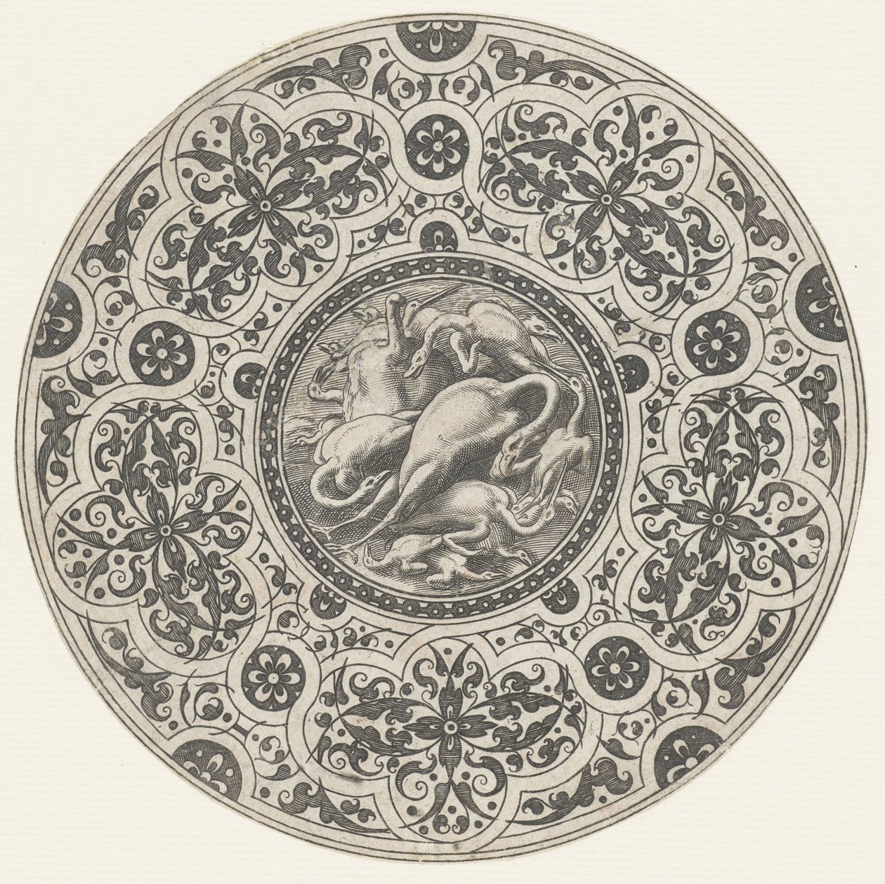 Bol avec volaille et moresques (série de dessins pour assiettes) - Anonymous