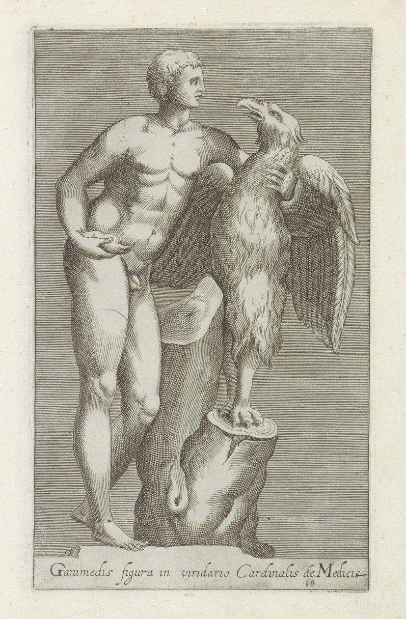 Sculpture de Jupiter en aigle avec Ganymède - Anonymous