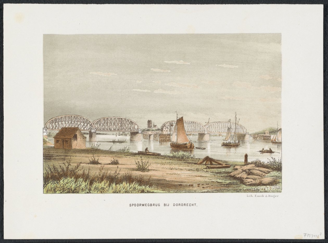 Pont ferroviaire à Dordrecht, 1872 (De Voornaamste Spoorwegbruggen in Nederland) - Anonymous
