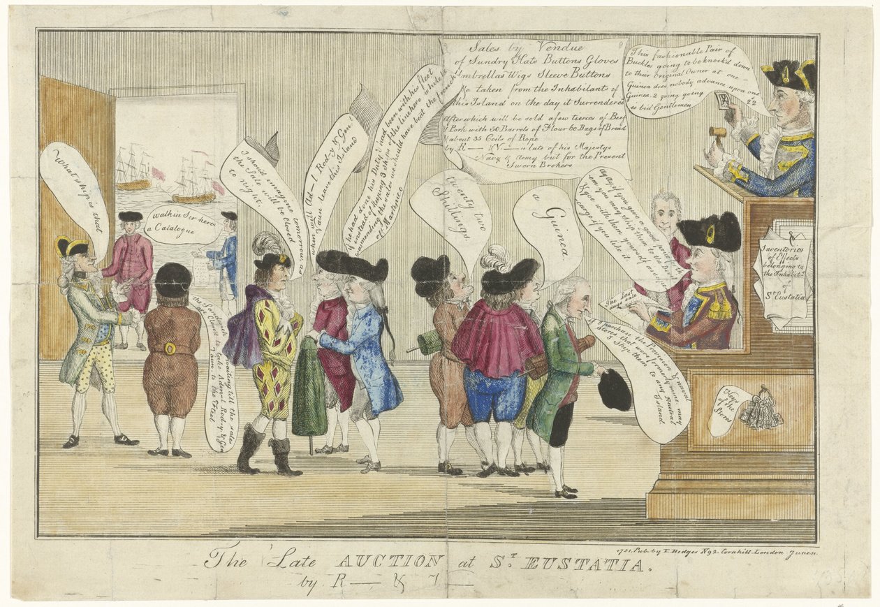 Caricature des Anglais à Saint-Eustache, 1781 - Anonymous