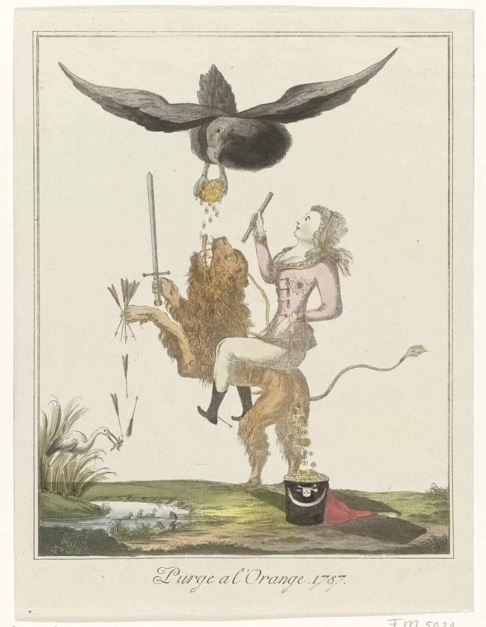 Caricature sur le paiement hollandais à la Prusse, 1787 - Anonymous