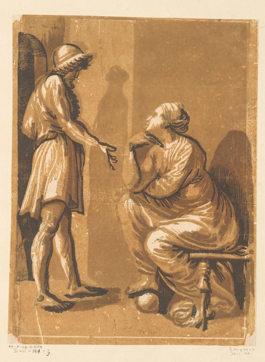 Homme debout et femme assise, Artiste Raphaël et sa maîtresse - Anonymous