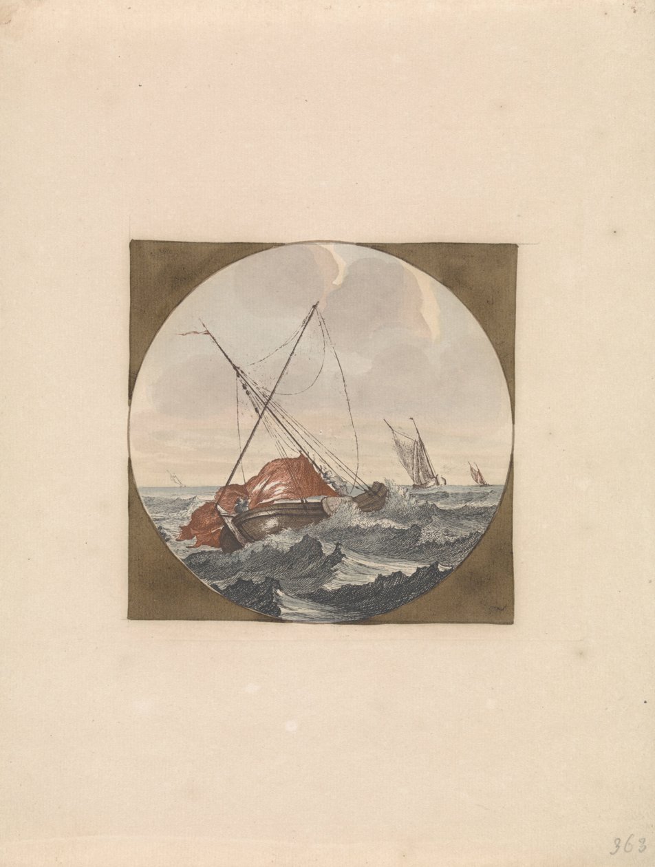 Affalage de la voile Navires en mer (série B) (titre de la série) - Anonymous