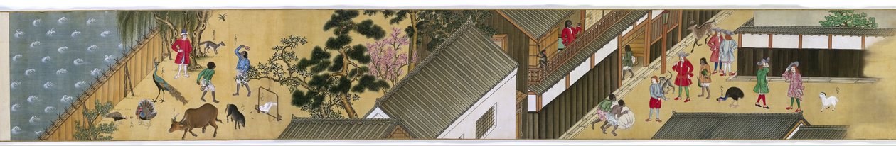Le comptoir commercial à Dejima (Makimono Nagasaki et Deshima) - Anonymous