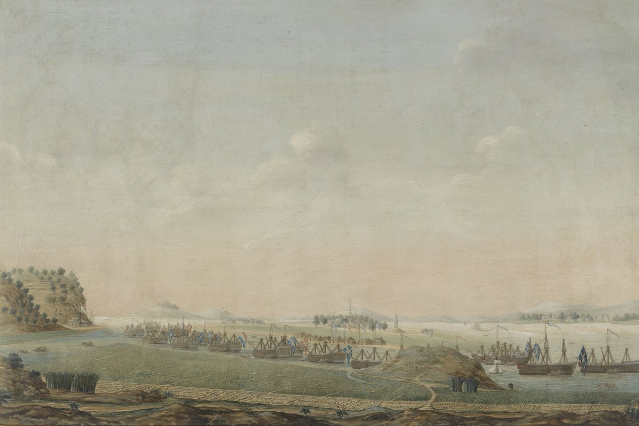 Trois vues de la rivière des Perles : Canton, Macao, Whampoa - Anonymous