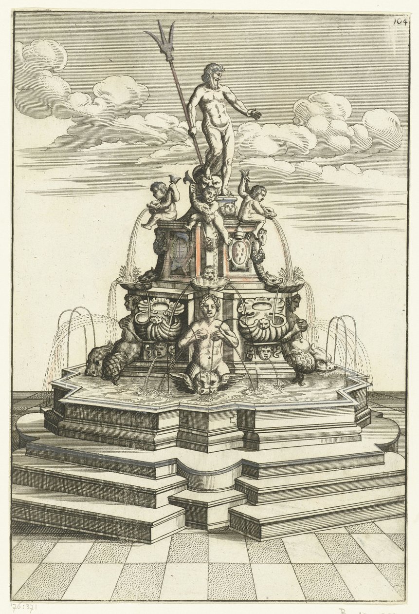 Bassin polygonal surélevé avec escaliers - Anonymous