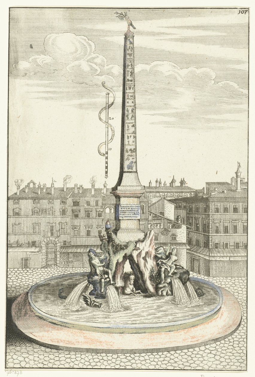 Fontaine des Quatre Fleuves (Architectura Curiosa Nova) - Anonymous