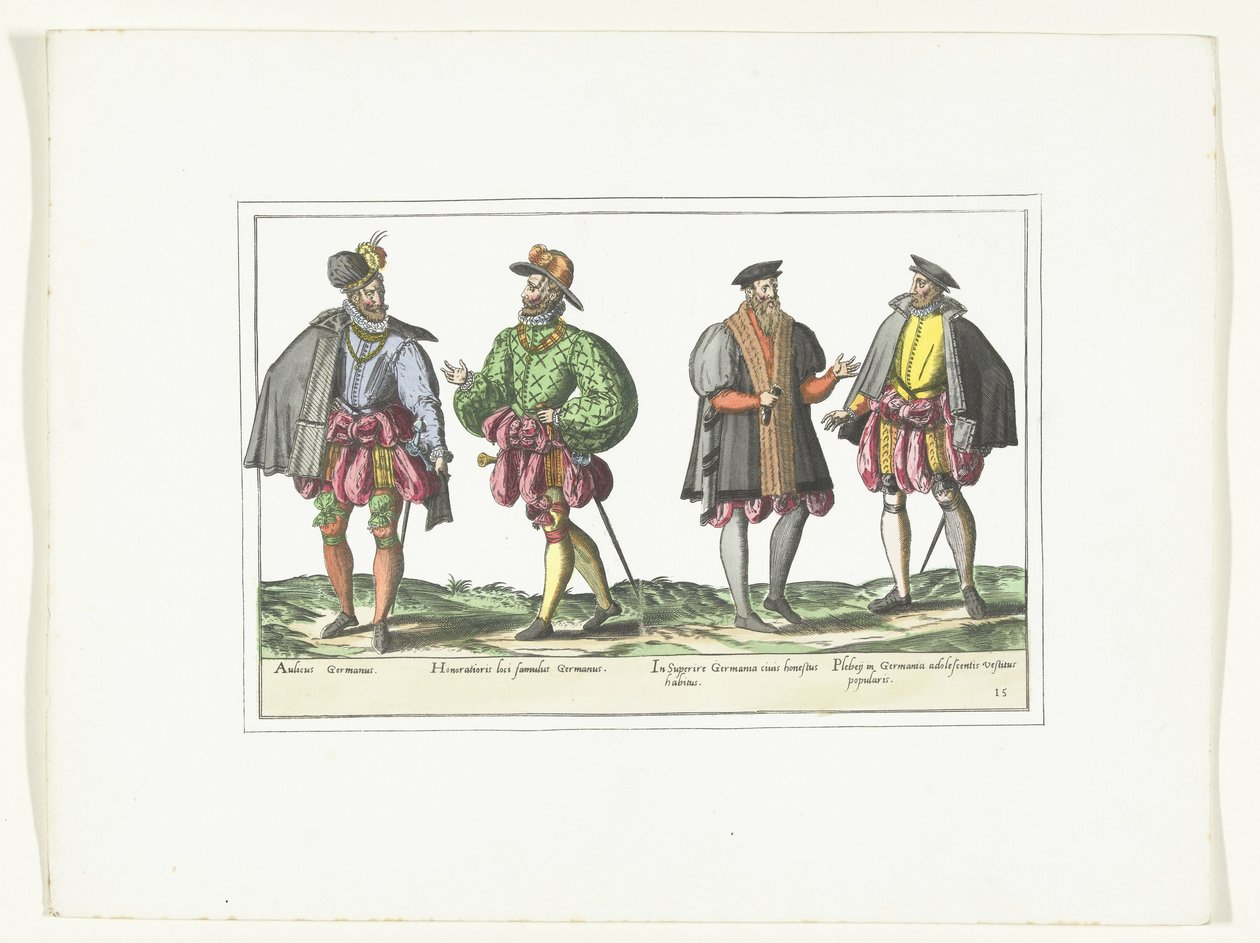 Quatre hommes habillés à la mode allemande, vers 1580 - Anonymous