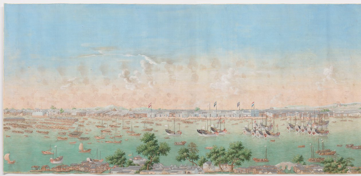 Vue de la rivière des Perles avec la ville de Canton - Anonymous
