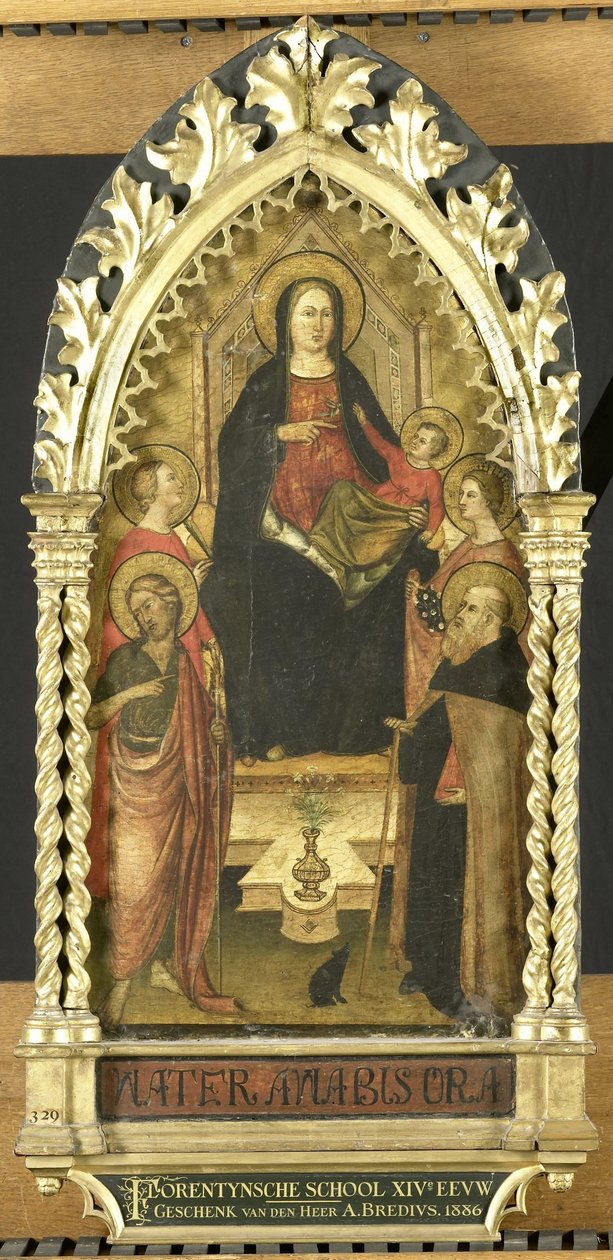 Vierge et Enfant en Trône avec Quatre Saints, Saints Jean-Baptiste, Antoine Abbé, Élisabeth de Hongrie, une Sainte Femme - Anonymous