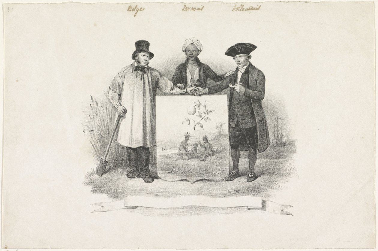 Blason avec Belge, Javanais et Hollandais, 1826 - Anonymous