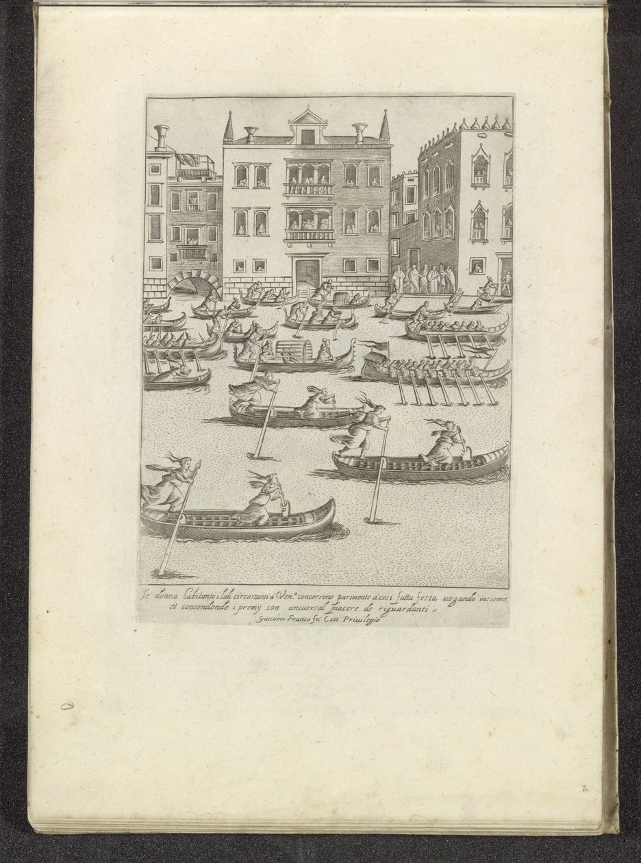 Course de gondoles et de bateaux à rames à Venise - Anonymous